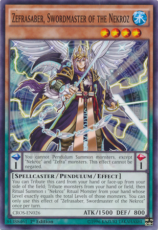 Zefrasaber, Swordmaster of the Nekroz [CROS-EN026] Common | Jomio and Rueliete's Cards and Comics