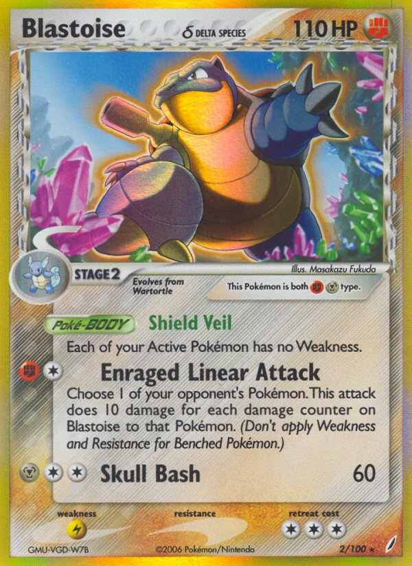 Blastoise (2/100) (Delta Species) [EX: Crystal Guardians] | Jomio and Rueliete's Cards and Comics