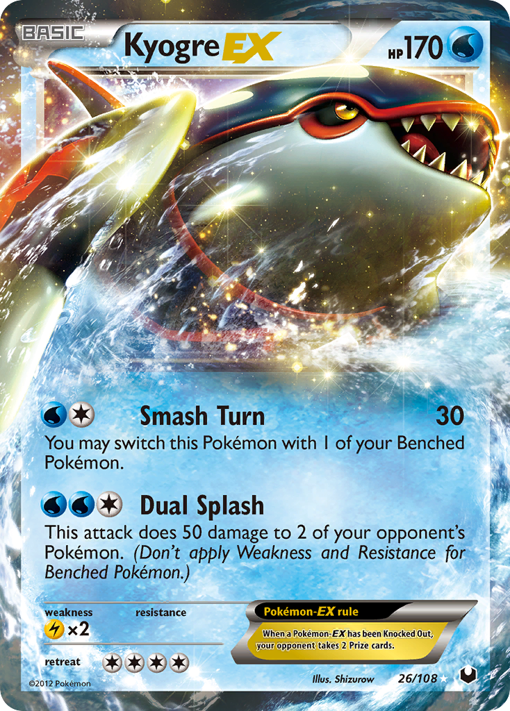 Kyogre EX (26/108) [Black & White: Dark Explorers] | Jomio and Rueliete's Cards and Comics