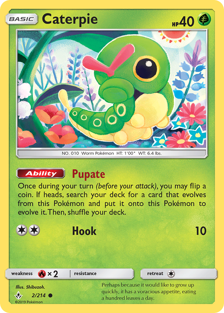 Caterpie (2/214) [Sun & Moon: Unbroken Bonds] | Jomio and Rueliete's Cards and Comics