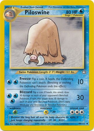 Piloswine (44/111) [Neo Genesis Unlimited] | Jomio and Rueliete's Cards and Comics