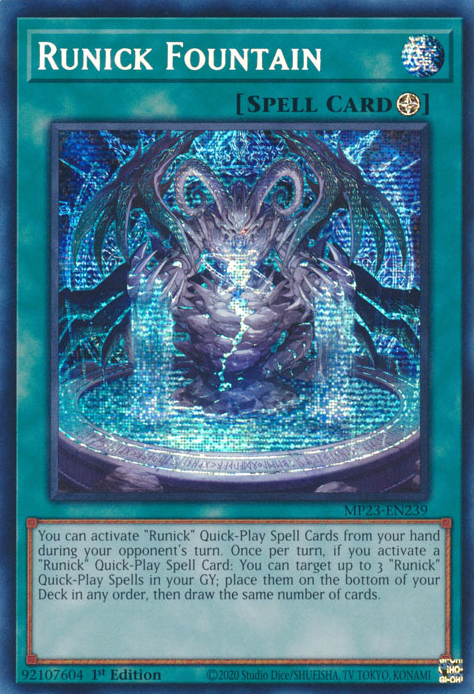 Runick Fountain [MP23-EN239] Prismatic Secret Rare | Jomio and Rueliete's Cards and Comics