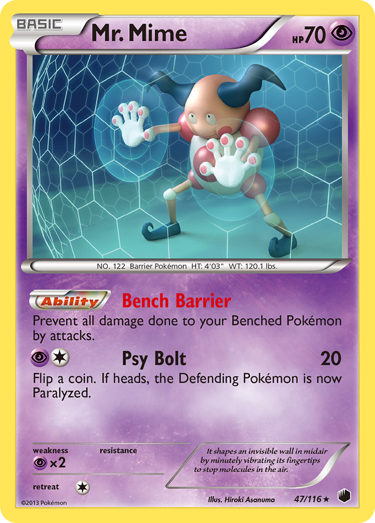 Mr. Mime (47/116) [Black & White: Plasma Freeze] | Jomio and Rueliete's Cards and Comics