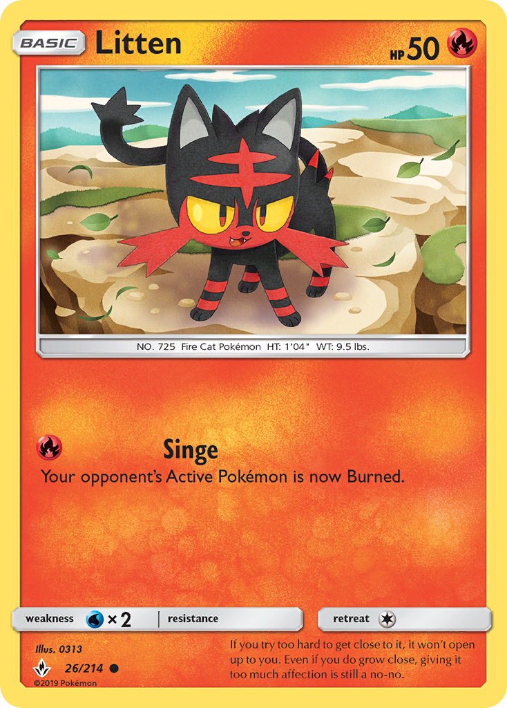 Litten (26/214) [Sun & Moon: Unbroken Bonds] | Jomio and Rueliete's Cards and Comics