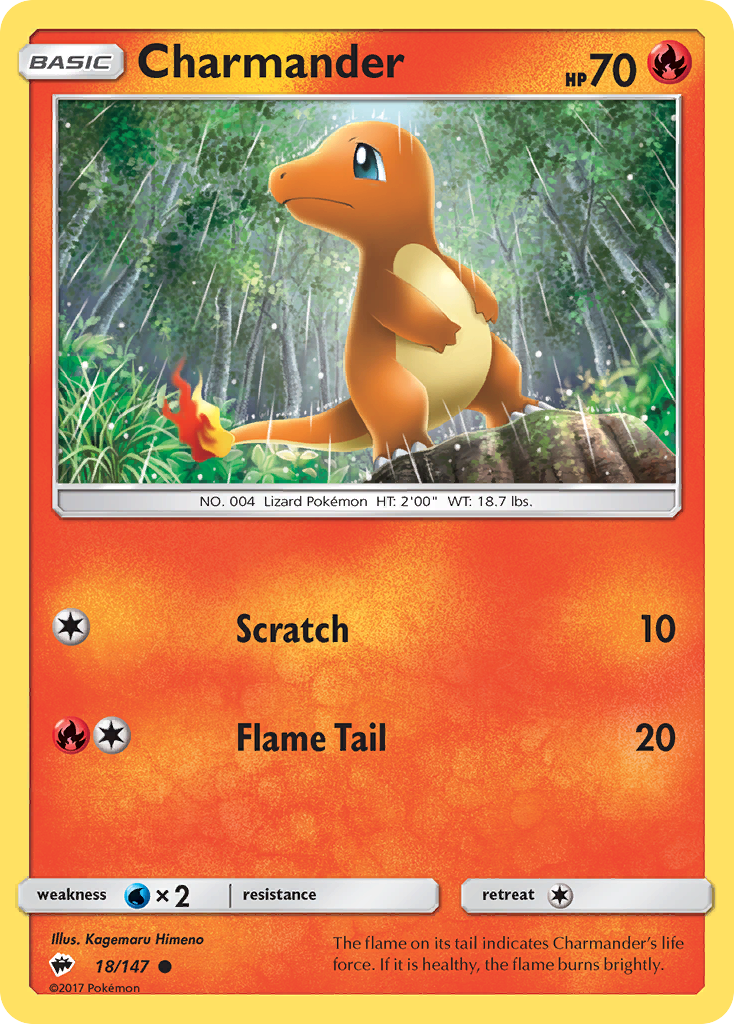 Charmander (18/147) [Sun & Moon: Burning Shadows] | Jomio and Rueliete's Cards and Comics