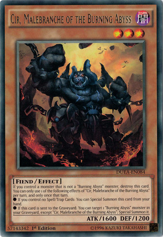 Cir, Malebranche of the Burning Abyss [DUEA-EN084] Rare | Jomio and Rueliete's Cards and Comics