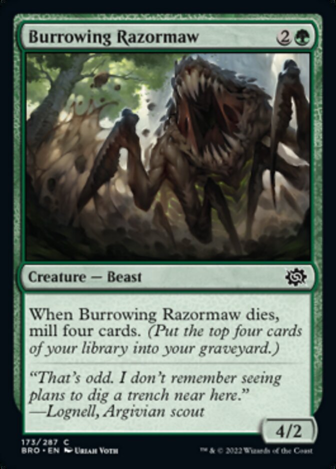 Burrowing Razormaw [The Brothers' War] | Jomio and Rueliete's Cards and Comics