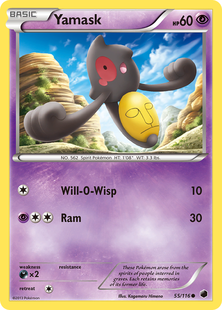 Yamask (55/116) [Black & White: Plasma Freeze] | Jomio and Rueliete's Cards and Comics