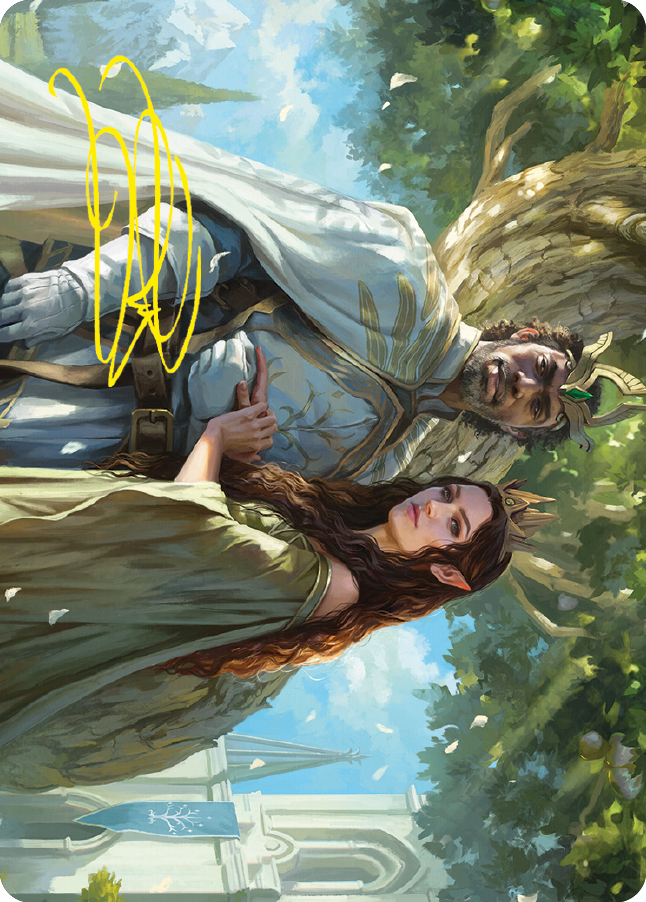 Aragorn and Arwen, Wed Art Card (Gold-Stamped Signature) [The Lord of the Rings: Tales of Middle-earth Art Series] | Jomio and Rueliete's Cards and Comics