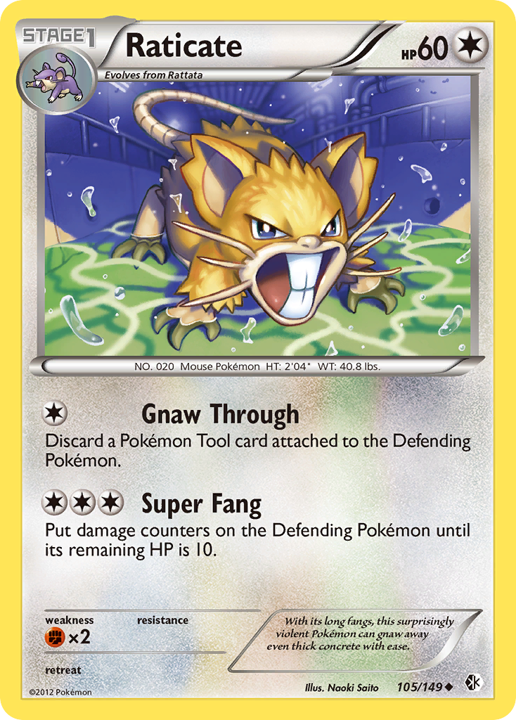 Raticate (105/149) [Black & White: Boundaries Crossed] | Jomio and Rueliete's Cards and Comics