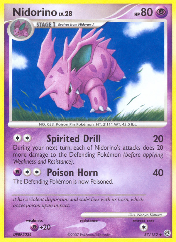 Nidorino (57/132) [Diamond & Pearl: Secret Wonders] | Jomio and Rueliete's Cards and Comics