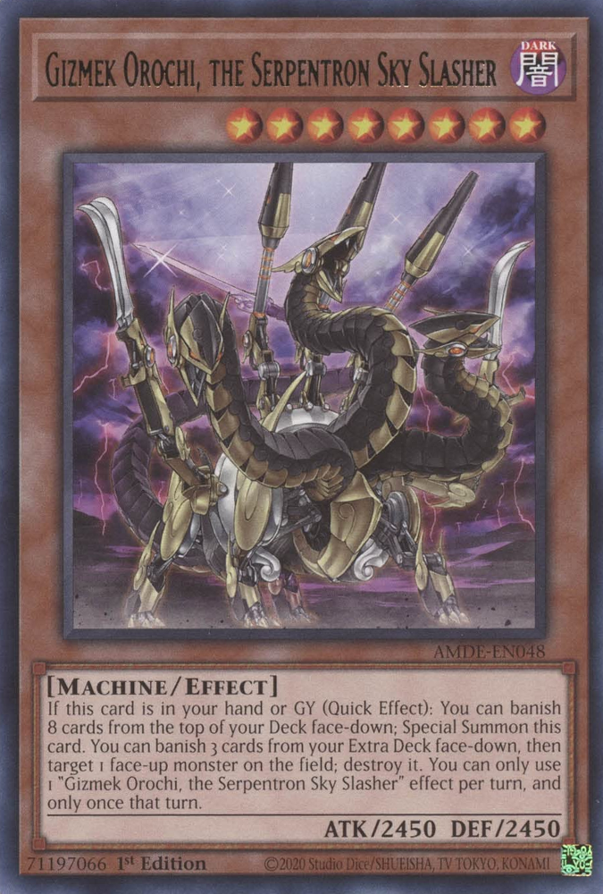Gizmek Orochi, the Serpentron Sky Slasher [AMDE-EN048] Rare | Jomio and Rueliete's Cards and Comics