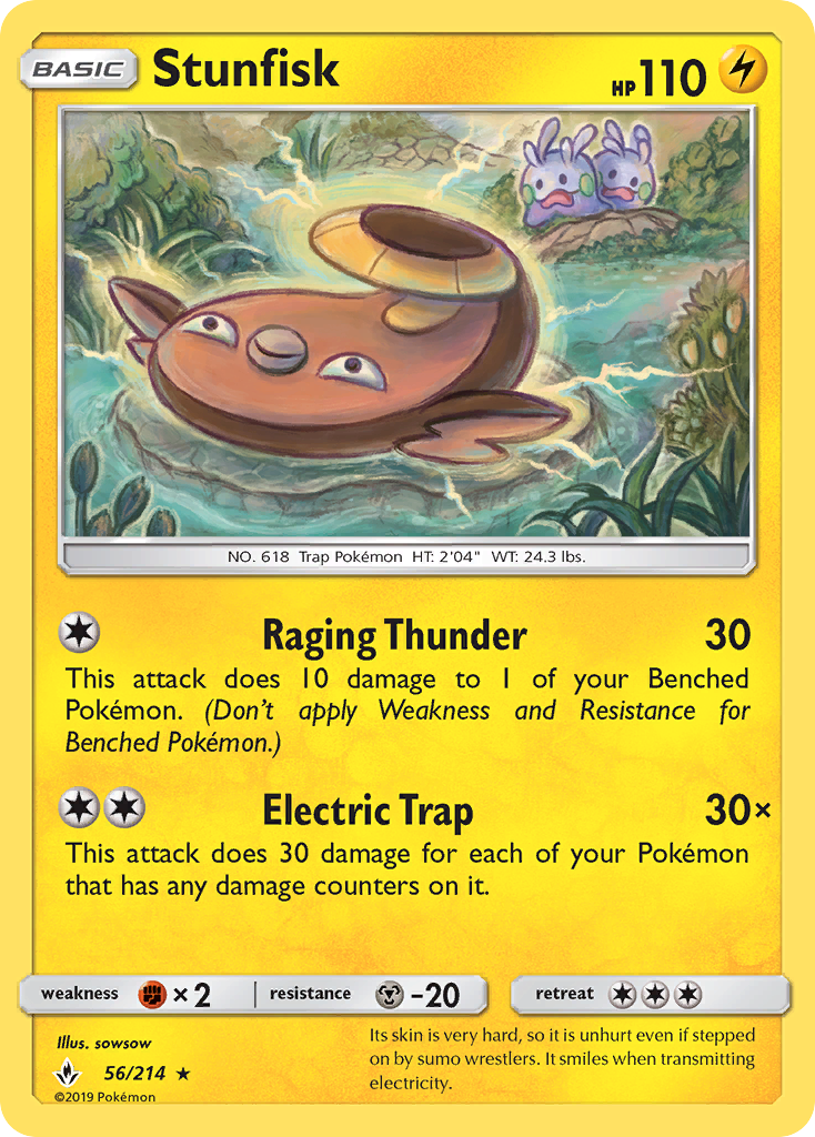 Stunfisk (56/214) [Sun & Moon: Unbroken Bonds] | Jomio and Rueliete's Cards and Comics