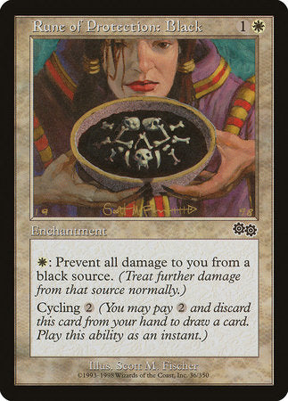 Rune of Protection: Black [Urza's Saga] | Jomio and Rueliete's Cards and Comics