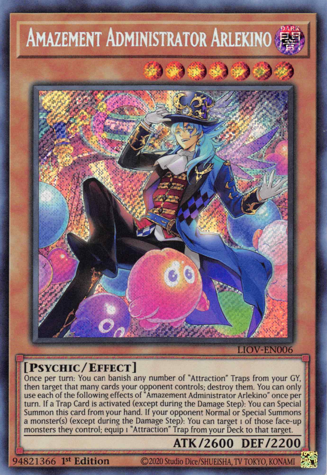 Amazement Administrator Arlekino [LIOV-EN006] Secret Rare | Jomio and Rueliete's Cards and Comics