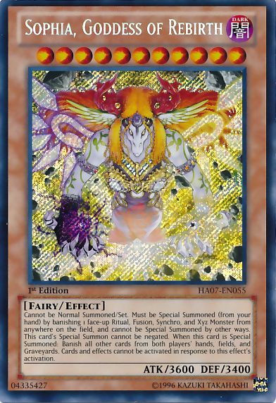 Sophia, Goddess of Rebirth [HA07-EN055] Secret Rare | Jomio and Rueliete's Cards and Comics