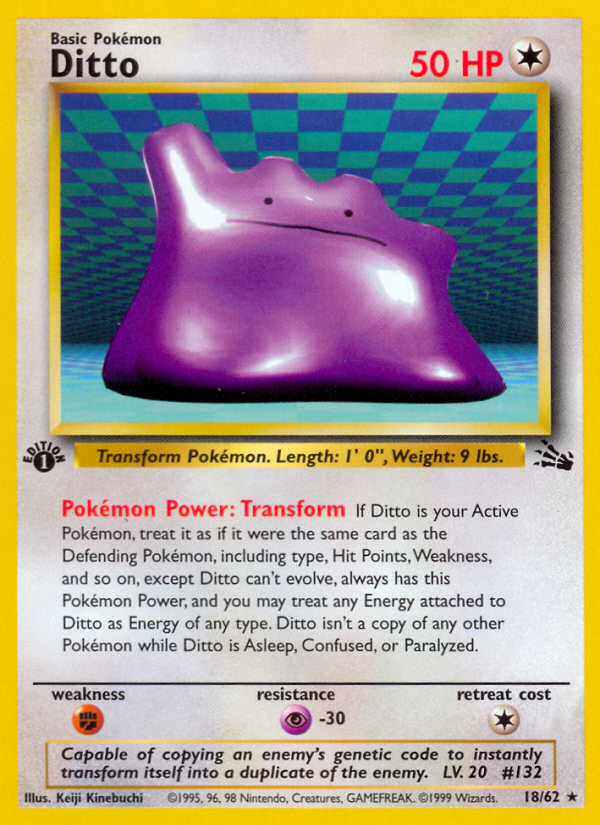 Ditto (18/62) [Fossil 1st Edition] | Jomio and Rueliete's Cards and Comics