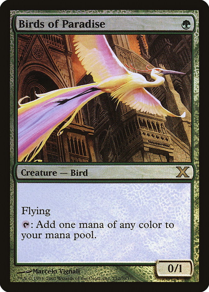 Birds of Paradise (Premium Foil) [Tenth Edition] | Jomio and Rueliete's Cards and Comics