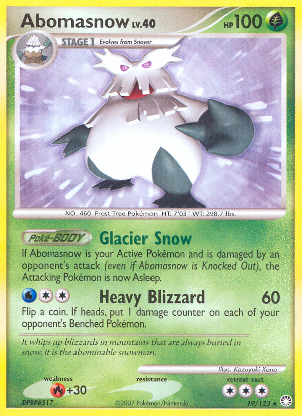 Abomasnow (19/123) [Diamond & Pearl: Mysterious Treasures] | Jomio and Rueliete's Cards and Comics