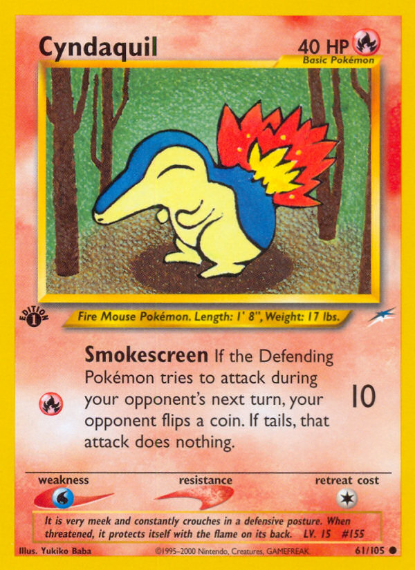 Cyndaquil (61/105) [Neo Destiny 1st Edition] | Jomio and Rueliete's Cards and Comics