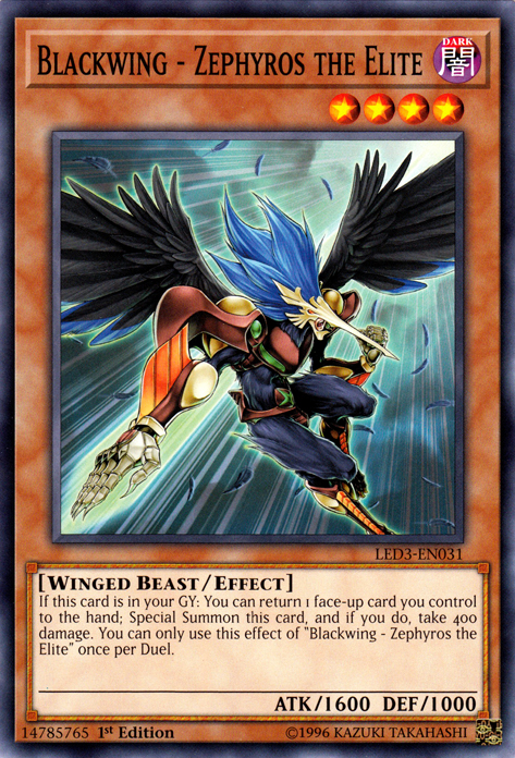 Blackwing - Zephyros the Elite [LED3-EN031] Common | Jomio and Rueliete's Cards and Comics