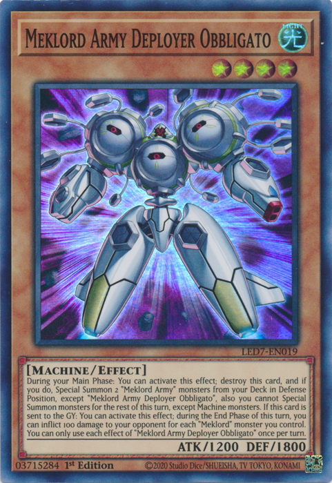 Meklord Army Deployer Obbligato [LED7-EN019] Super Rare | Jomio and Rueliete's Cards and Comics