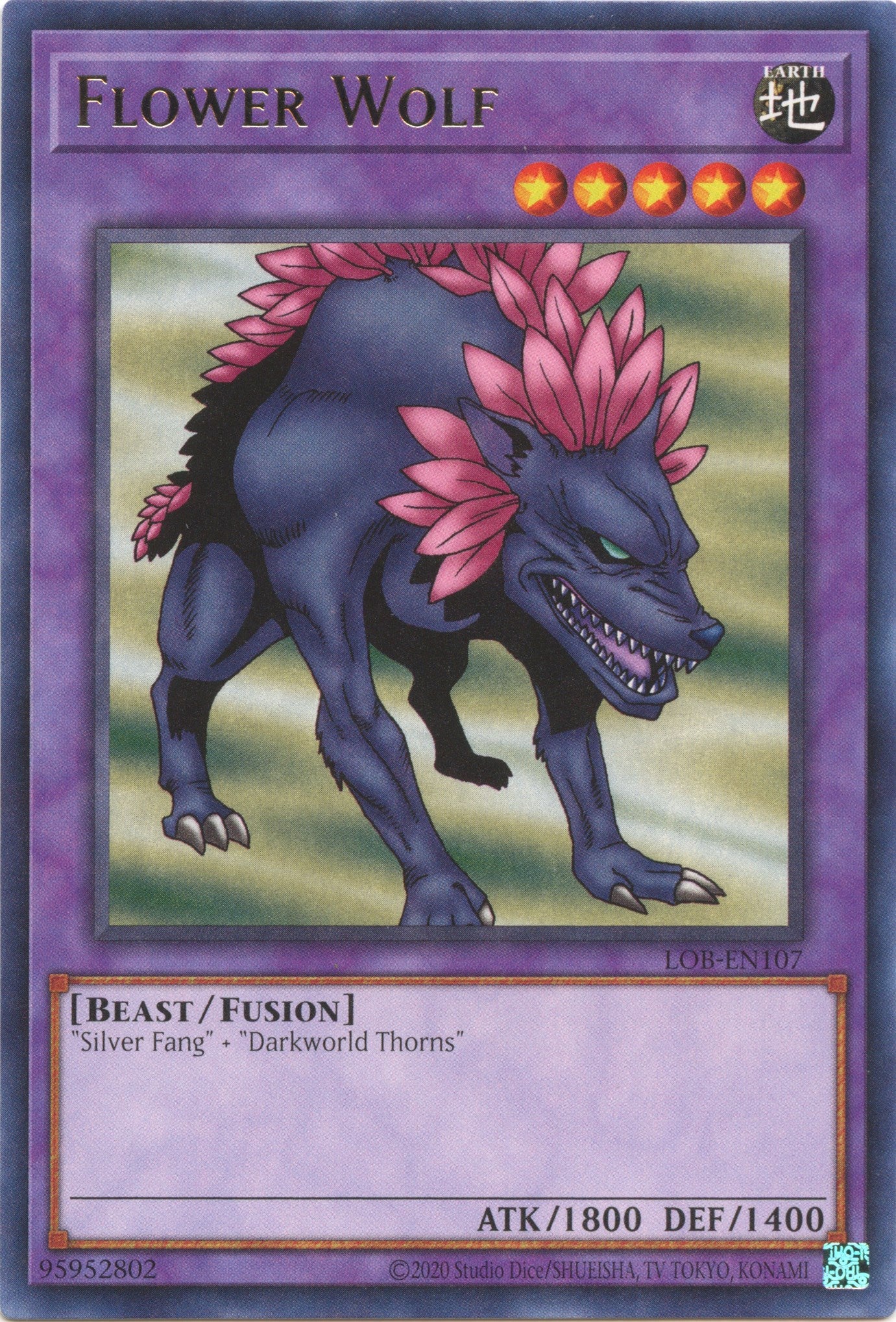 Flower Wolf (25th Anniversary) [LOB-EN107] Rare | Jomio and Rueliete's Cards and Comics