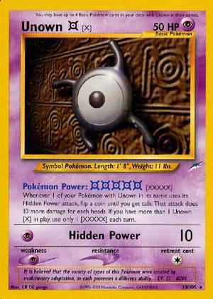 Unown [X] (30/105) [Neo Destiny Unlimited] | Jomio and Rueliete's Cards and Comics
