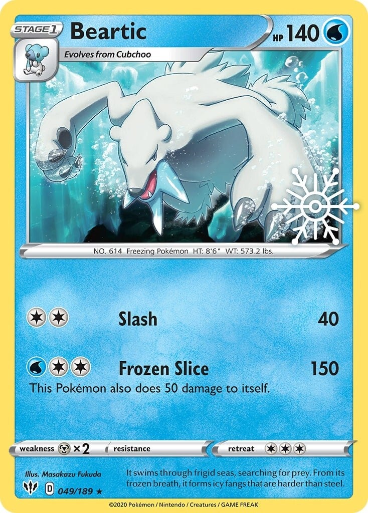 Beartic (049/189) (Holiday Calendar) [Sword & Shield: Darkness Ablaze] | Jomio and Rueliete's Cards and Comics