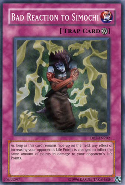 Bad Reaction to Simochi [DB2-EN202] Common | Jomio and Rueliete's Cards and Comics