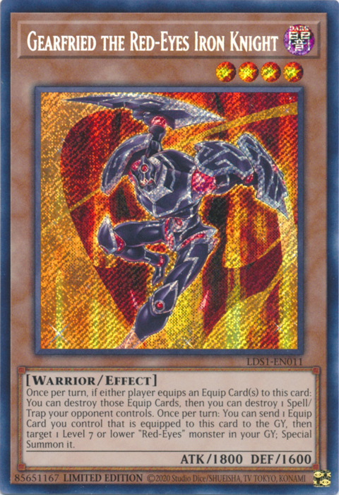 Gearfried the Red-Eyes Iron Knight [LDS1-EN011] Secret Rare | Jomio and Rueliete's Cards and Comics