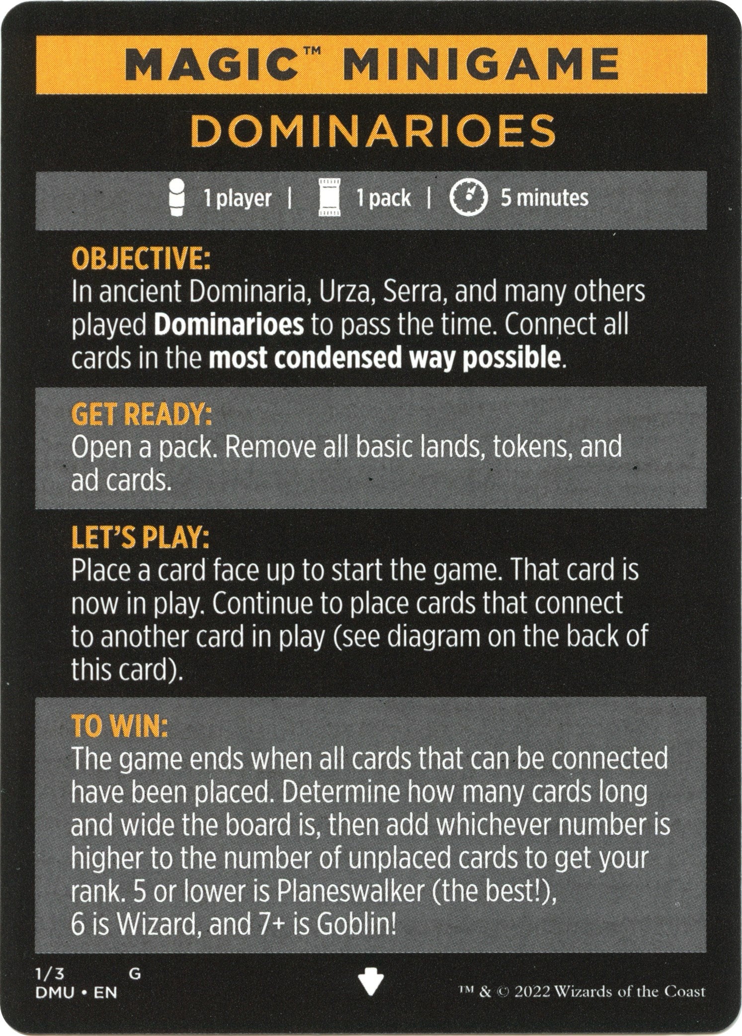Dominarioes (Magic Minigame) [Dominaria United Minigame] | Jomio and Rueliete's Cards and Comics