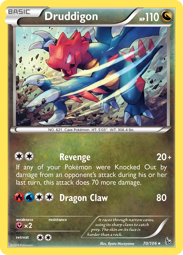Druddigon (70/106) [XY: Flashfire] | Jomio and Rueliete's Cards and Comics