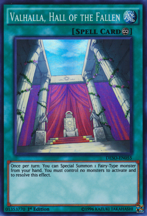 Valhalla, Hall of the Fallen [DESO-EN055] Super Rare | Jomio and Rueliete's Cards and Comics