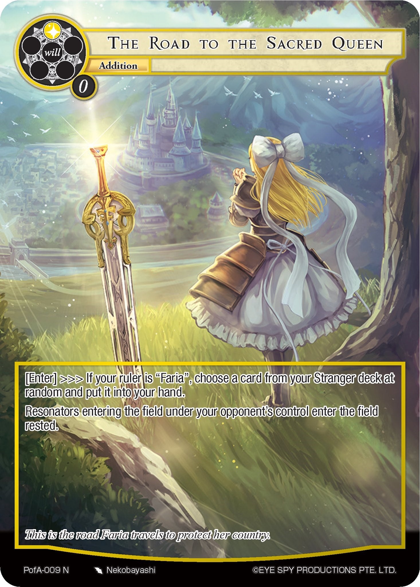 The Road to the Sacred Queen (Full Art) (PofA-009) [Alice Origin IV: Prologue of Attoractia] | Jomio and Rueliete's Cards and Comics