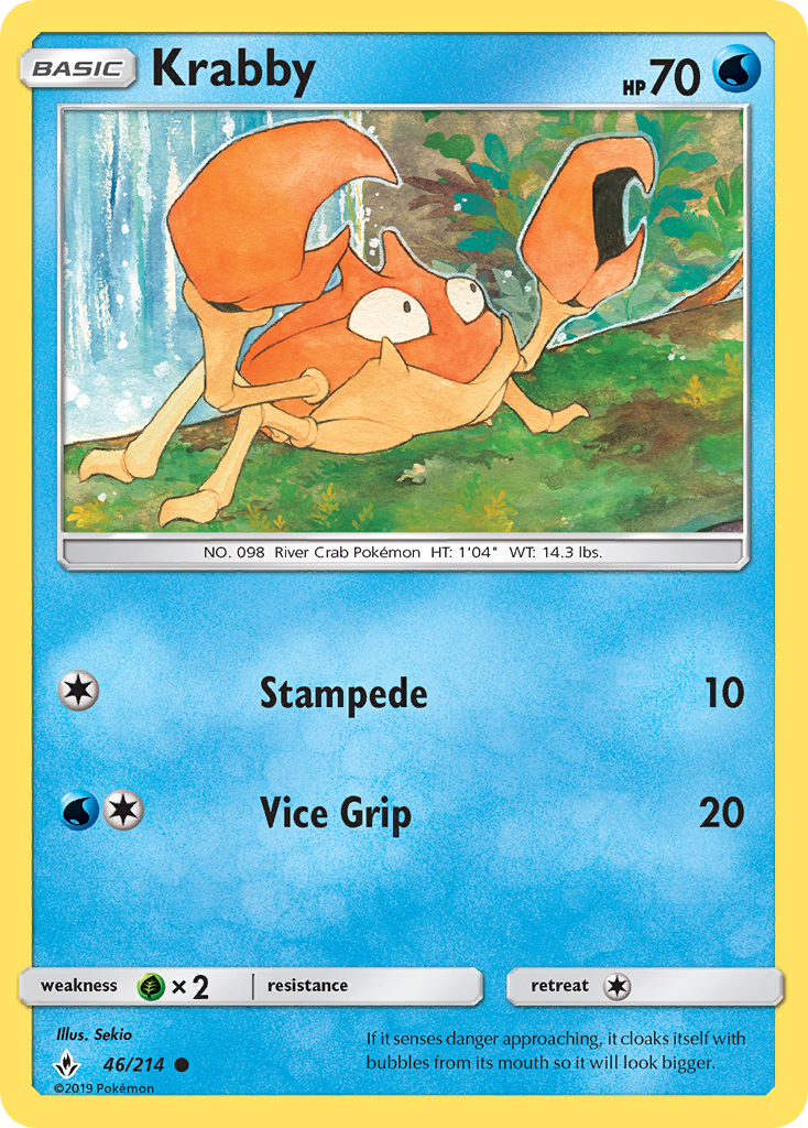 Krabby (46/214) [Sun & Moon: Unbroken Bonds] | Jomio and Rueliete's Cards and Comics