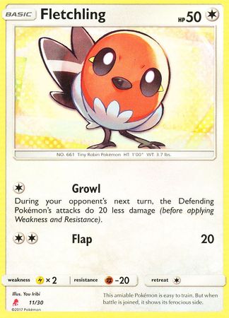 Fletchling (11/30) [Sun & Moon: Trainer Kit - Lycanroc] | Jomio and Rueliete's Cards and Comics