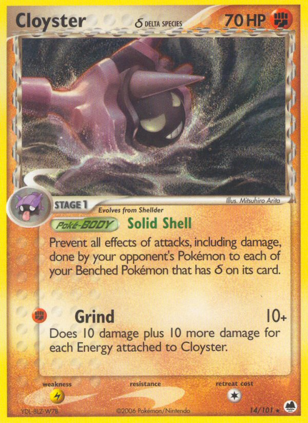 Cloyster (14/101) (Delta Species) [EX: Dragon Frontiers] | Jomio and Rueliete's Cards and Comics