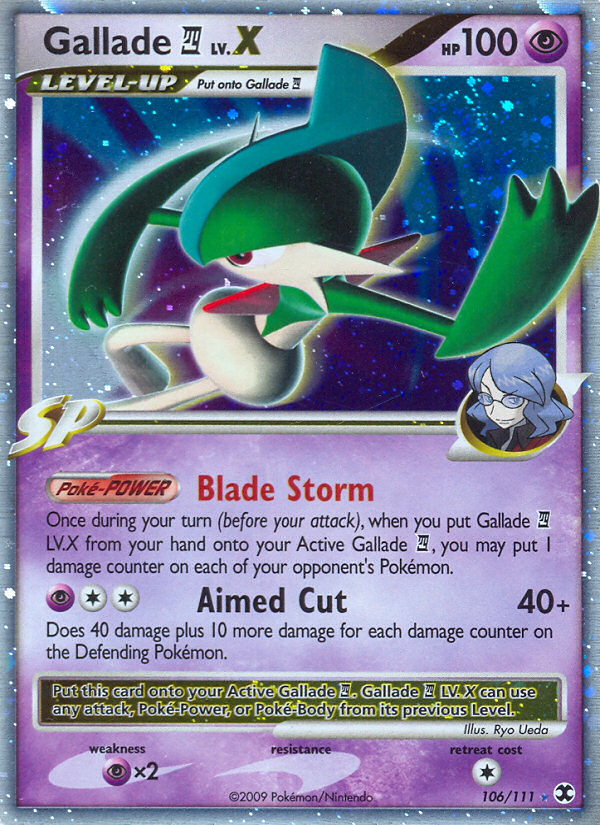 Gallade LV.X (106/111) [Platinum: Rising Rivals] | Jomio and Rueliete's Cards and Comics