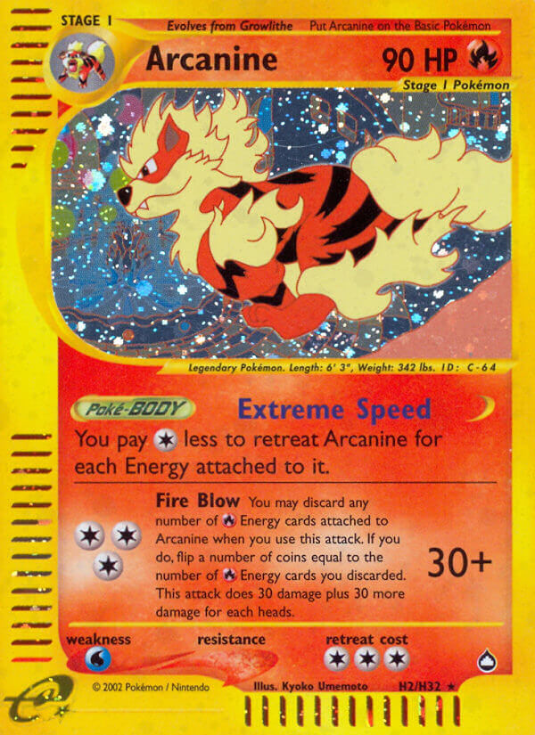 Arcanine (H2/H32) [Aquapolis] | Jomio and Rueliete's Cards and Comics