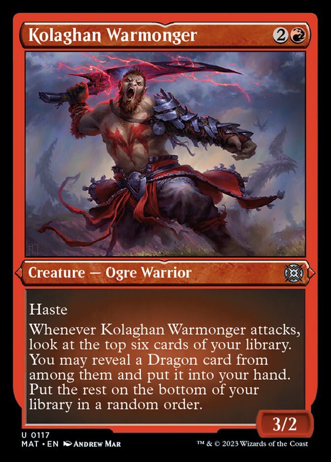 Kolaghan Warmonger (Foil Etched) [March of the Machine: The Aftermath] | Jomio and Rueliete's Cards and Comics