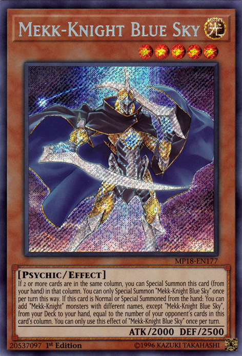 Mekk-Knight Blue Sky [MP18-EN177] Secret Rare | Jomio and Rueliete's Cards and Comics