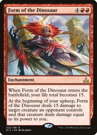 Form of the Dinosaur [Rivals of Ixalan] | Jomio and Rueliete's Cards and Comics