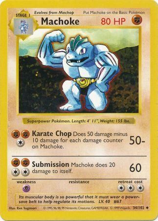 Machoke (34/102) [Base Set Shadowless Unlimited] | Jomio and Rueliete's Cards and Comics