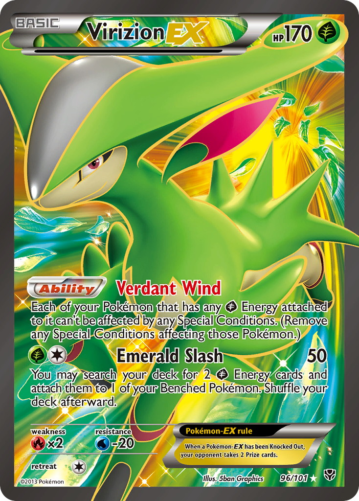 Virizion EX (96/101) [Black & White: Plasma Blast] | Jomio and Rueliete's Cards and Comics