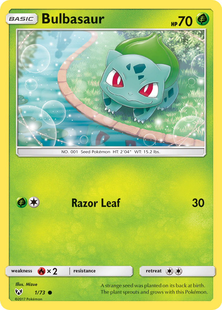 Bulbasaur (1/73) [Sun & Moon: Shining Legends] | Jomio and Rueliete's Cards and Comics