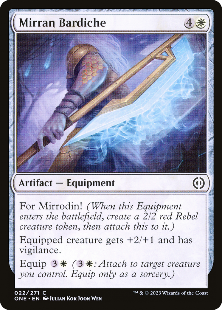 Mirran Bardiche [Phyrexia: All Will Be One] | Jomio and Rueliete's Cards and Comics