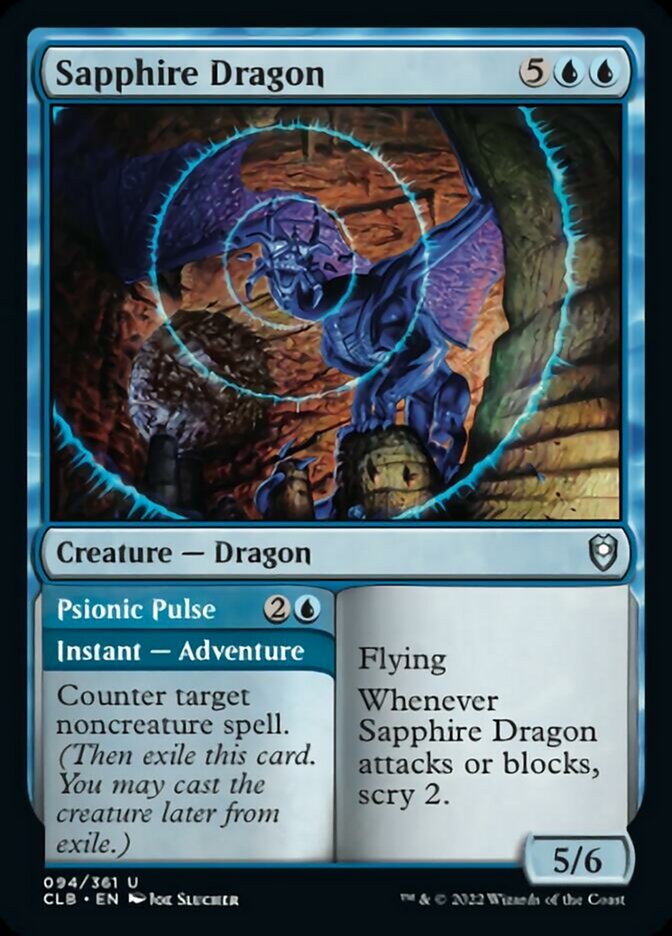 Sapphire Dragon // Psionic Pulse [Commander Legends: Battle for Baldur's Gate] | Jomio and Rueliete's Cards and Comics