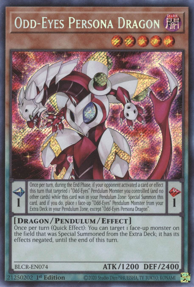 Odd-Eyes Persona Dragon [BLCR-EN074] Secret Rare | Jomio and Rueliete's Cards and Comics