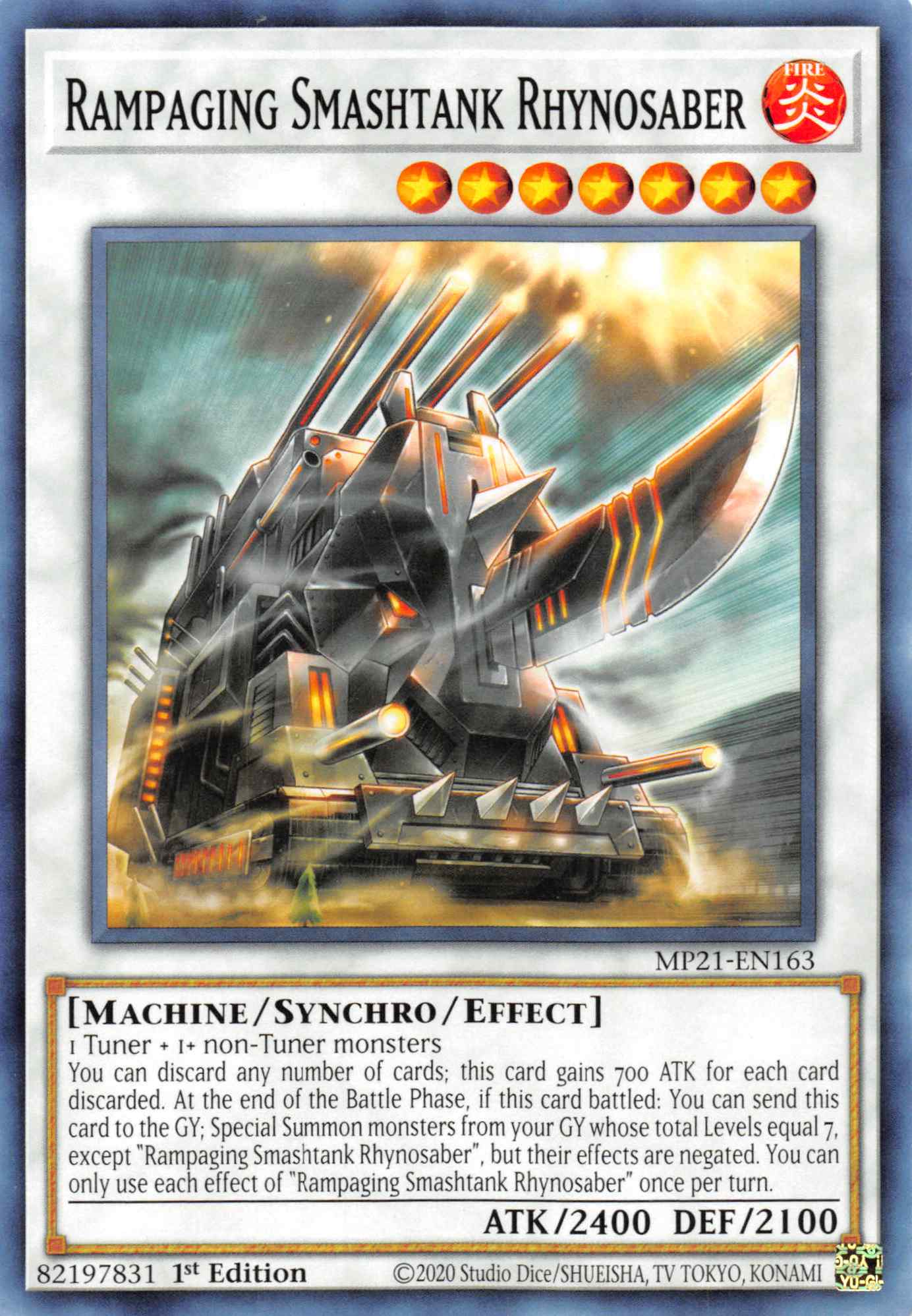 Rampaging Smashtank Rhynosaber [MP21-EN163] Common | Jomio and Rueliete's Cards and Comics